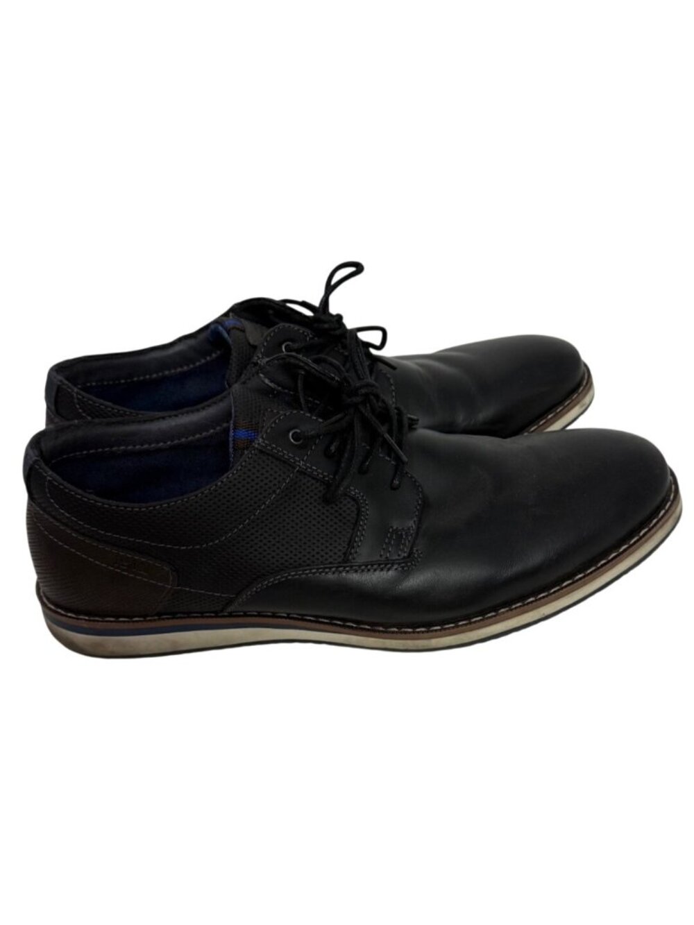 Nunn Bush Black Leather Lace-Up Oxford Shoes Comfort Gel Insole Mens 10.5W